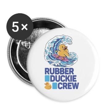 Rubber Duck Rubber Duckie Crew - Buttons large 2.2'' (5-pack) - white