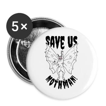 Halloween Mothman Mythical Line Art Beast Monster - Buttons large 2.2'' (5-pack) - white