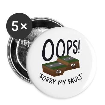 Earthquake Fault Ground Shake Humorous Pun - Buttons large 2.2'' (5-pack) - white