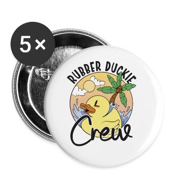 Rubber Duck Rubber Duckie Crew - Buttons large 2.2'' (5-pack) - white