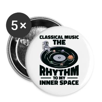 Space Astronaut Classical Music Astronomy Vinyl - Buttons large 2.2'' (5-pack) - white