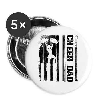 Cheerleader Proud Cheer Dad Cheerleading American - Buttons large 2.2'' (5-pack) - white