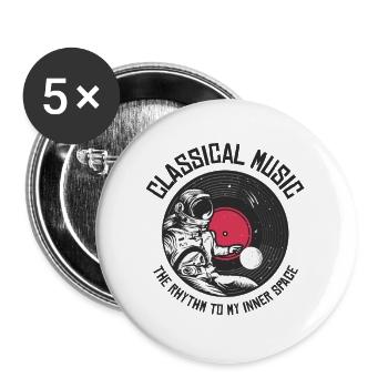Space Astronaut Classical Music Astronomy Vinyl - Buttons large 2.2'' (5-pack) - white