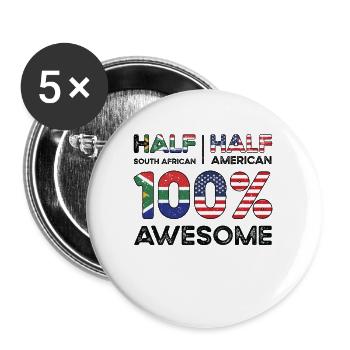 South African American Patriot USA Grown South - Buttons large 2.2'' (5-pack) - white