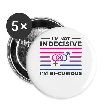 Bi Sexual Pride Bisexual Gay LGBTQ - Buttons large 2.2'' (5-pack) - white