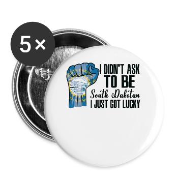 South Dakotan American US Patriot USA Grown South - Buttons large 2.2'' (5-pack) - white