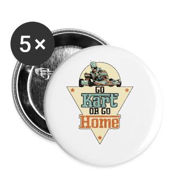 Go Hard Or Go Home Gokarts Motorsport Kart Racing - Buttons large 2.2'' (5-pack) - white