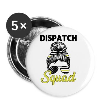 Dispatch Squad Messy Bun Girl - Buttons large 2.2'' (5-pack) - white