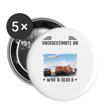 Never Underestimate An Old Man Who Is Longshoreman - Buttons large 2.2'' (5-pack) - white