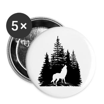 pine wolf - Buttons large 2.2'' (5-pack) - white