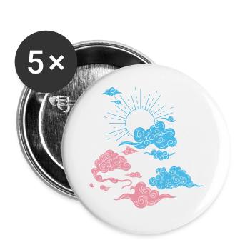 Trans Sun and Clouds. Transgender Pride. - Buttons large 2.2'' (5-pack) - white