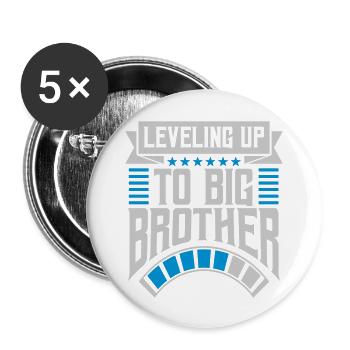 Leveling up big brother - Buttons large 2.2'' (5-pack) - white