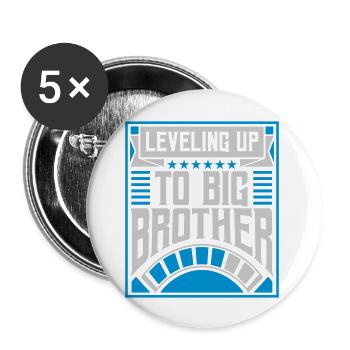 Leveling up big brother - Buttons large 2.2'' (5-pack) - white