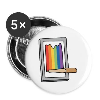 Rainbow Screenprinting Screen - Buttons large 2.2'' (5-pack) - white