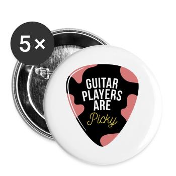 guitar players are picky - Buttons large 2.2'' (5-pack) - white