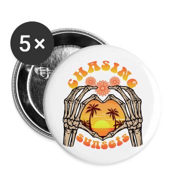 Chasing Sunset - Palm Trees - Buttons large 2.2'' (5-pack) - white