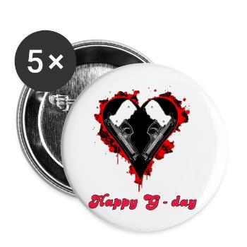happy g day - Buttons large 2.2'' (5-pack) - white