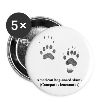 American hog-nosed skunk Tracks - Buttons large 2.2'' (5-pack) - white