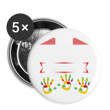 Best Mom Hands Down red - Buttons large 2.2'' (5-pack) - white