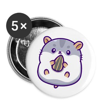 Cute Hamster Eating Sunflower Seed - Buttons large 2.2'' (5-pack) - white