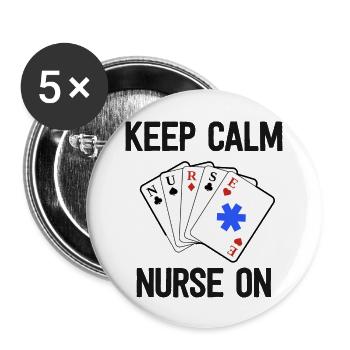 Funny Nurse Life Paramedic Gift Keep Calm Card - Buttons large 2.2'' (5-pack) - white