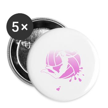 That s My Girl Proud Volleyball Mom Volleyball - Buttons large 2.2'' (5-pack) - white