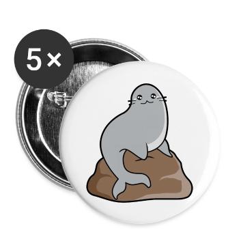 Seal On The Rock - Buttons large 2.2'' (5-pack) - white