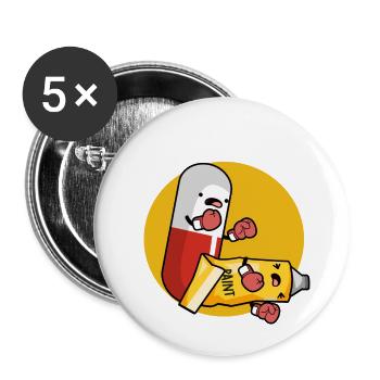 Paint Killer Cute Pill - Buttons large 2.2'' (5-pack) - white