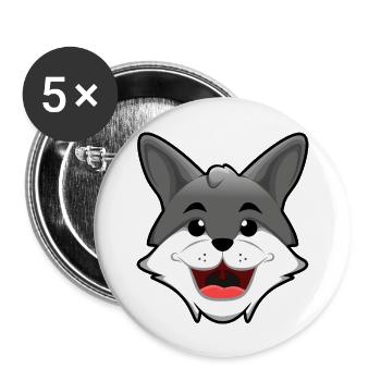 Happy Wolf - Buttons large 2.2'' (5-pack) - white