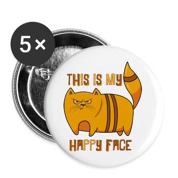 Angry cat blue - Buttons large 2.2'' (5-pack) - white