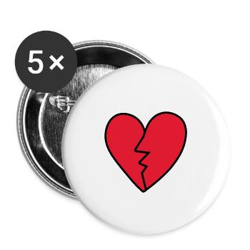 Broken heart syndrome blue - Buttons large 2.2'' (5-pack) - white