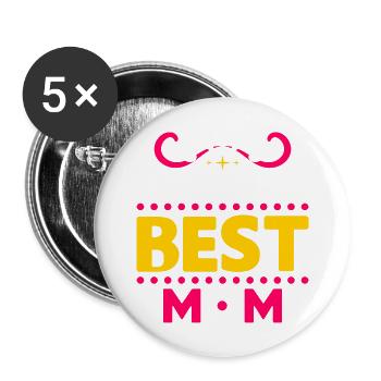 World s Best Mom - Buttons large 2.2'' (5-pack) - white