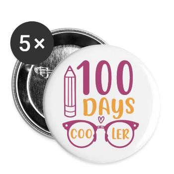 100 days cooler gift boy - Buttons large 2.2'' (5-pack) - white
