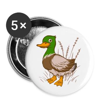 duck mallard - Buttons large 2.2'' (5-pack) - white