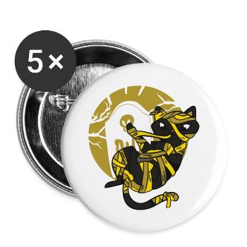 Cute Mummy Cat A Wrapped In Mummy Bandages - Buttons large 2.2'' (5-pack) - white