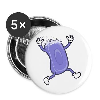 Soap Running - Buttons large 2.2'' (5-pack) - white