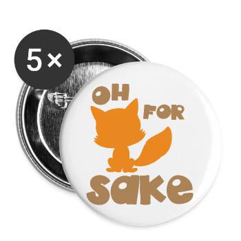 Oh For Fox Sake Fox Silhouette Woodland Animal - Buttons large 2.2'' (5-pack) - white