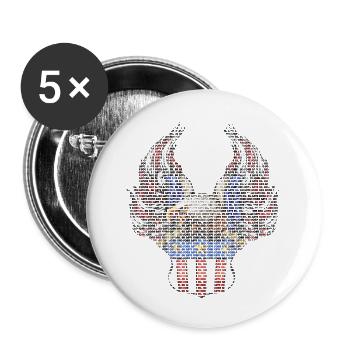Typographic eagle - Buttons large 2.2'' (5-pack) - white