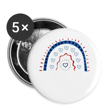 Peace Red White And Blue Rainbow - Buttons large 2.2'' (5-pack) - white