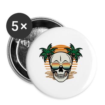 Tropical Skull - Skulls Edition - Buttons large 2.2'' (5-pack) - white
