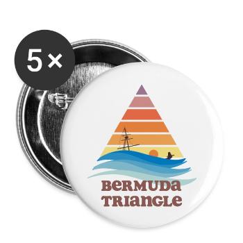 Bermuda Triangle Tourist - Buttons large 2.2'' (5-pack) - white