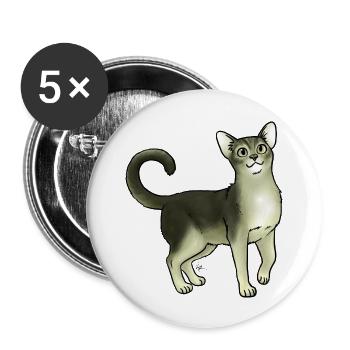 Cat Abyssinian Blue - Buttons large 2.2'' (5-pack) - white