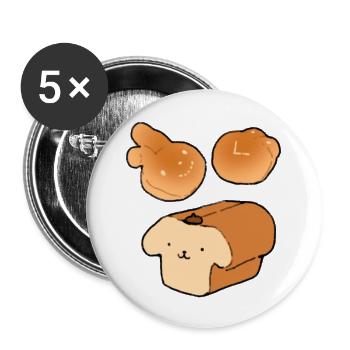 Bread Friends - Buttons large 2.2'' (5-pack) - white