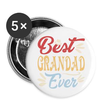 Best Grandad Ever Vintage Family Gift - Buttons large 2.2'' (5-pack) - white