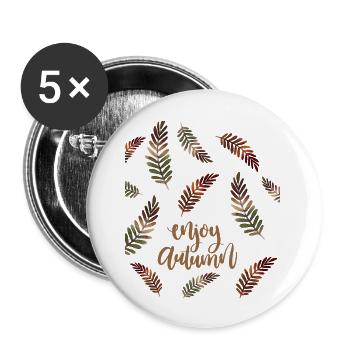 Pine tree leaves - Buttons large 2.2'' (5-pack) - white