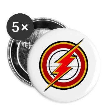 Red and yellow color Gorilla thunder circle design - Buttons large 2.2'' (5-pack) - white
