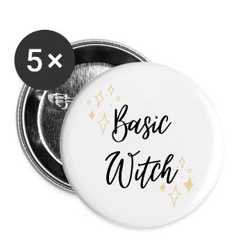Basic Witch Halloween Cute Minimalistic Graphic De - Buttons large 2.2'' (5-pack) - white