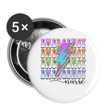 Emergency Nurse lightning - Buttons large 2.2'' (5-pack) - white