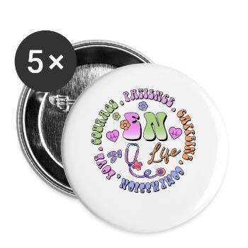 Emergency Nurse circle - Buttons large 2.2'' (5-pack) - white