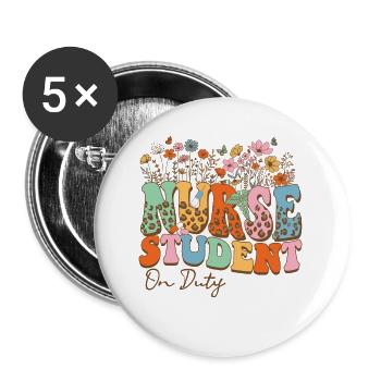 Future Nurse Student On Duty - Buttons large 2.2'' (5-pack) - white